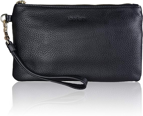  Italian Leather Wristlet Clutch Wallet